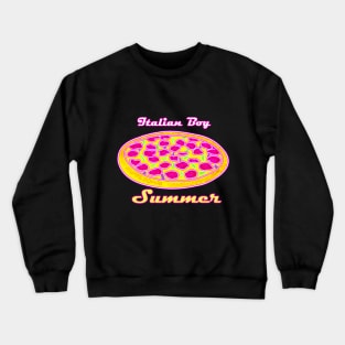 Italian Boy Summer Pizza Design Crewneck Sweatshirt